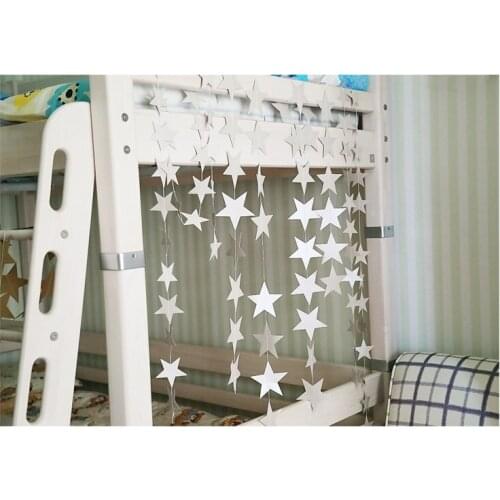 2pcs Star-shaped Paper Garlands 4M Colorful Bunting Home Wedding Party Banner Hanging Paper stars
