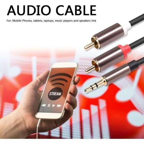 3.5 mm Jack to 2 RCA Audio Cable Audio Video Cable Adapter Locking Cable 1/8 inch Male to 2RCA Male Splitter AUX Cable