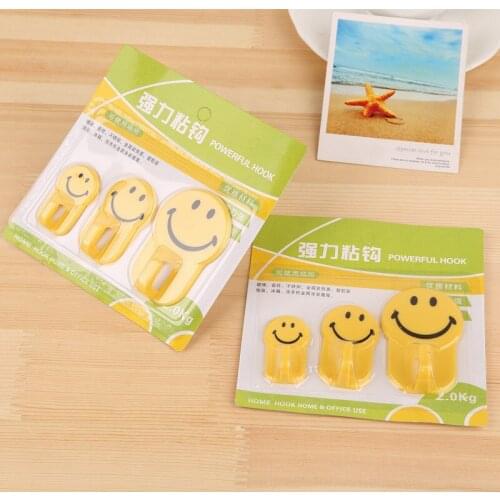 3Pcs/Set Creative Cartoon Cute Hook Storage Holder For Bathroom Kitchen Hanger Stick On Wall Hanging Door Clothes Towel Racks