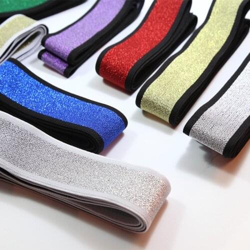 38mm wide rubber elastic webbing silk band for pants skirt dress belt decoration 6 meters colorful diy accessories