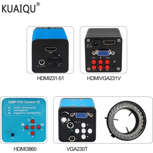 38MP Electronic Microscope Camera USB Digital Laboratory Industrial HD Biological Stereo Camera For Phone CPU Repair HDMI VGA