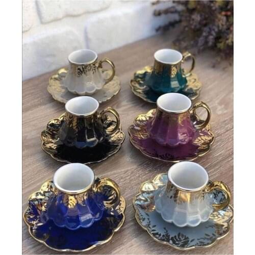 6 color 6'lı Turkish coffee Cup