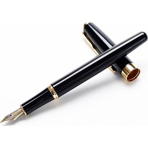 BAOER 388 Elegant Phnom Penh Elite Fountain Pen Metal Steel Polished Gold Medium Pen Tip Office Signature School Supplies H6298