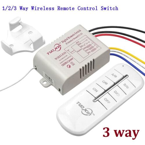 1/2/3/4 way wireless remote Switch control light waterproof switch 220V ON/OFF For Light Bulb Splitter With Digital Transmitter