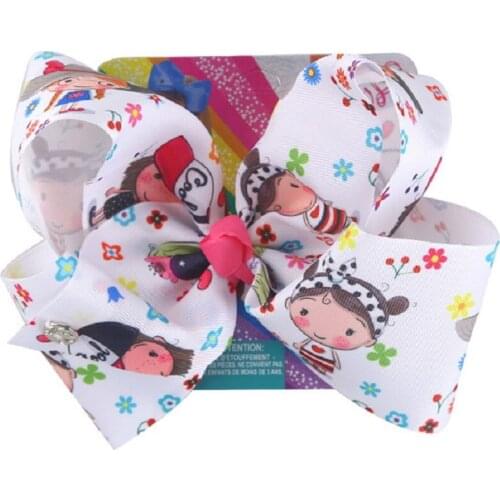 8" Large Jojo Hair Bows with Clips for Kids Unicorn Cute Cartoon Girl Heart Hairpin Handmade Hairgrips Party Hair Accessories