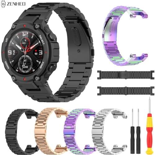Stainless Steel Watchband for Xiaomi Huami Amazfit T-Rex Pro Replacement Bracelet Strap for Huami Amazfit T-REX Smart Watch Band