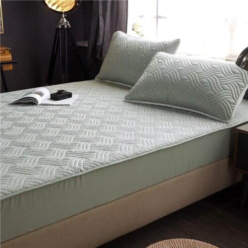 Bed Cover 100%cotton Fabric Quilted Mattress Protector Thicken king Mattress Topper for Bed Anti-mite twin bed Mattress Cover