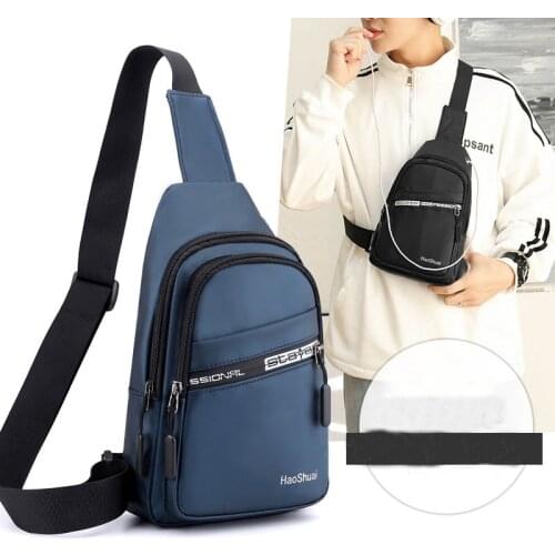 Black Chest Bag 2021 Fashion Men Shoulder Crossbody Bag Nylon Travel Phone Pouch High-Capacity Multi-Function Messenger Bags