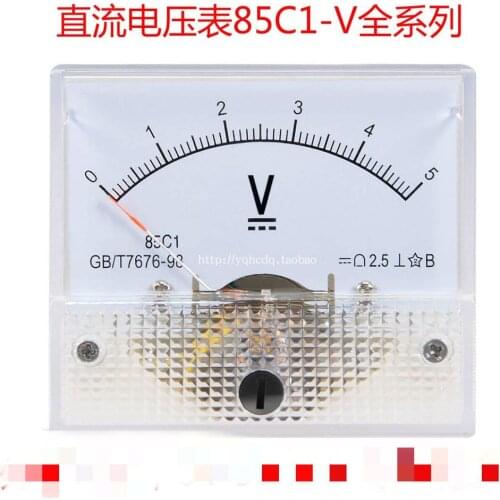 DC 30V Analog Panel Volt Voltage Meter Voltmeter Gauge 85C1 5V 10V 15V 20V 30V 50V 100V 200V 300V Mechanical Voltage Meters