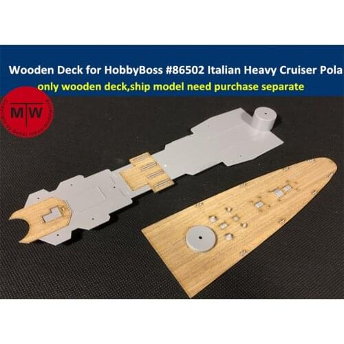 1/350 Scale Wooden Deck for HobbyBoss 86502 Italian Heavy Cruiser Pola 1941 Ship Model Kit