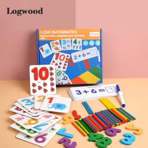 Children wooden toys math toy match numbers addition and subtraction Education Monterssori counting Wooden toys for kids