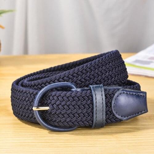 Elastic Canvas Belt Metal Allergy Prevention Casual Knitting Pin Buckle Jeans Slacks Pants Belt For Men Women Belt