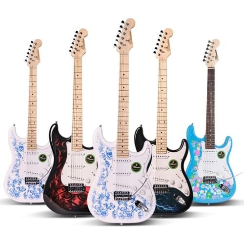 Electric Guitar Kit 39 inch Full Size Professional Magic Sound Basswood 6 Strings Guitarra with Bag Pick Tuner Audio Cable EGT04
