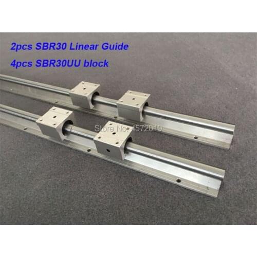 2pcs SBR30 30mm linear rail 1100mm 1200mm linear guide with 4pcs SBR30UU block cnc part