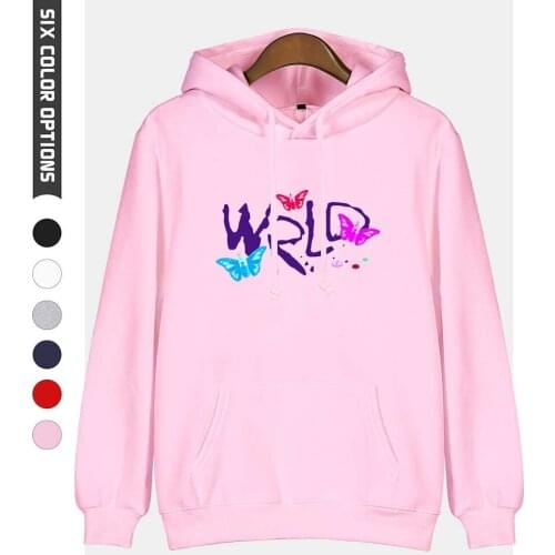 New Butterfly Hoodies Juice Wrld Women Men Hoodies Harajuku Popular Pullovers Top Hooded Fashion Oversized Women Pink Sweatshirt