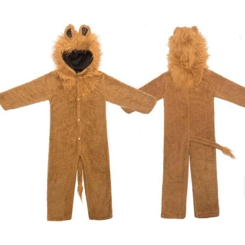 Snailify Kid Lion Costume Boys Animal Hooded Pyjamas Onesie For Children