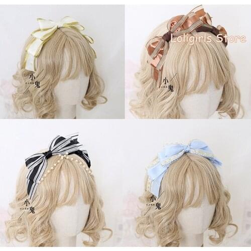 Multicolor Lolita Sweet headband Japanese Soft Sister Wild Big Bowknot KC Daily Sweet Soft Sister Hair hoop Headdress Cosplay