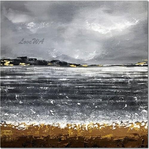 Simple Abstract Black And White Oil Painting 100% Hand-painted Modern Wall Decoration Unframed Canvas Art Pieces Artwork Craft