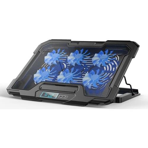 17-inch Computer Radiator Gaming Laptop Six Fans LCD Screen 2 USB Ports 2600 RPM PC Cooling Pad Computer Bracket Gaming Version