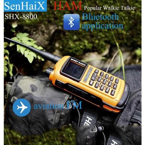 SenHaiX GP8800 Ham Walkie Talkie Bluetooth Waterdichte TPU Bluetooth Programming LED Glare Transceiver