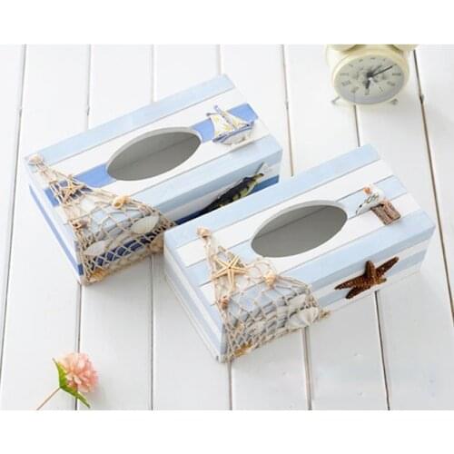 Mediterranean home decorations creative tissue box tray pumping napkin box wood storage box