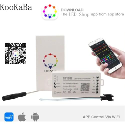 WS2811 WS2812B SP108E LED Strip WIFI Controller WS2813 WS2815 SK6812 Etc LED Module Light Smart APP Wireless Control DC5-24V