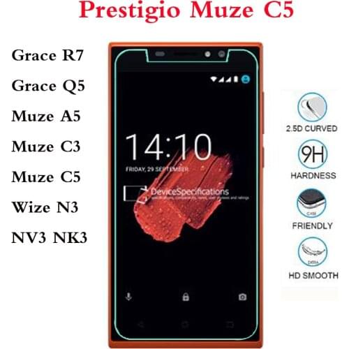 Tempered Glass For Prestigio Grace Q5 Screen Protector Film For Prestigio Muze A5 C3 C5 Wize N3 NV3 NK3