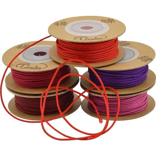 1MM 1.5MM Roll Rope Satin Rattail Polyester Nylon Cords/String Chinese Knot Cord DIY Clothing Package Bracelet Jewelry Findings