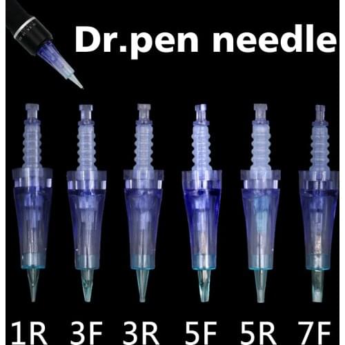 10pcs/lot 1R 3R 5R 5F 7F needle cartridge replacement micro needles head stainless steel 1 Prong tattoo needles for dr derma pen