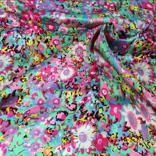 100% Silk Fabric 16 Momme Width 114cm Colorful Printed Pure Mulberry Silk Super Smooth For Wedding DIY Dress Clothing Bedding