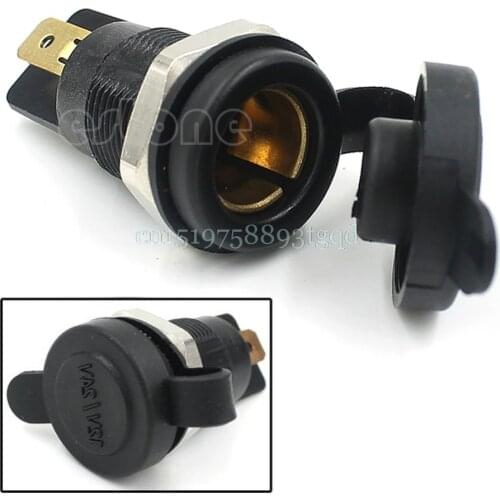 12V Cigarette Lighter Power Socket Plug Outlet Cars Motorcycle Motorbike Black
