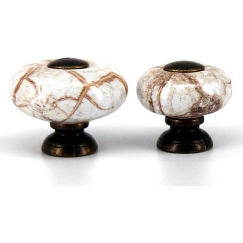 1x Marble Design Ceramic Cabinet Knobs Kitchen Cupboard Door Pulls Dresser Drawer Knob Handle
