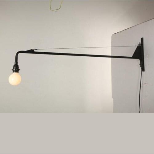 2020 Simple Style Industrial Wall Lamp Retro Long Arm Iron Dining Room Lamp Vintage Bar/ Cafe Light Free Shipping