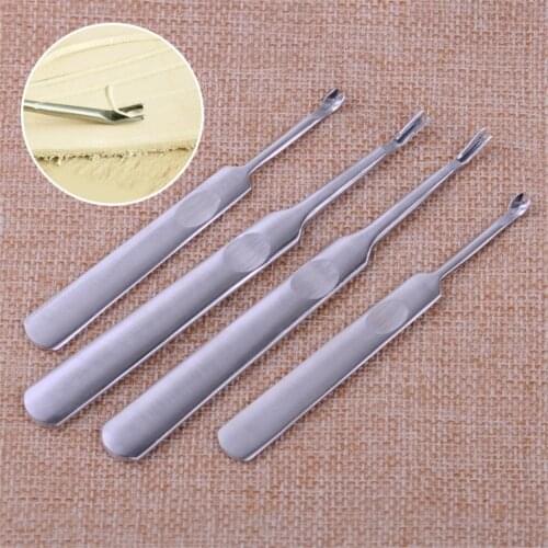 4Pcs/Set U+V Leather Edge Skiving Beveler Stitching Groover Craft DIY Tool Kit Sharp Keen Hand Working