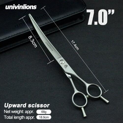 7" Pet Dogs Gromming Scissors Cutting Shears Sharp Edge Animals Cat Up Curved Scissors Upward Barbers Cutting Tools High Quality