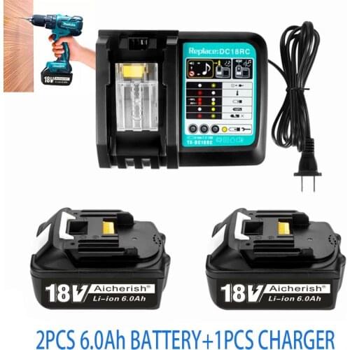 With Charger BL1860 Rechargeable Makita Battery 18V 6000MAh 6Ah Li-Ion Tool For BL1840 BL1850 BL1830 BL1860B LXT400