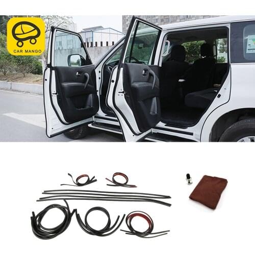 CARMANGO Car Accessories Pre-cut Door Seal Strip Sticker Hood Weatherstrip Rubber Sound Insulation for Nissan Patrol Y62