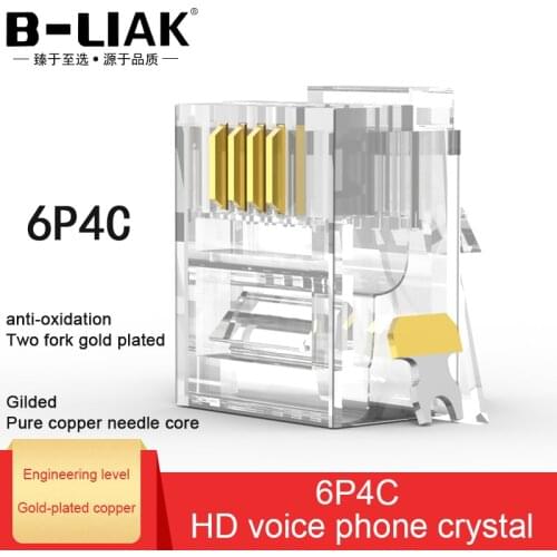 B-LIAKRJ11 Plug 6P4C Phone Modular Telephone Cord Connector Adapter Crimp Telephone Internet Modular Plug Jack