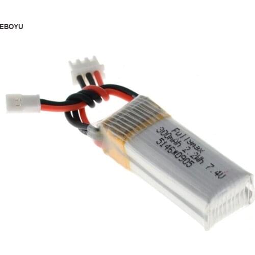 EBOYU 7.4V 300mAh 25C Lipo Battery for XK DHC-2 A600 A700 A800 A430 WLToys F959 RC Airplane RTF