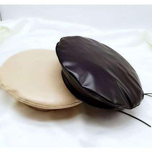 Women Girl Beret French Artist Warm Wool Winter Beanie Hat Cap Vintage Plain Beret Hats Solid Color Elegant Lady leather Caps