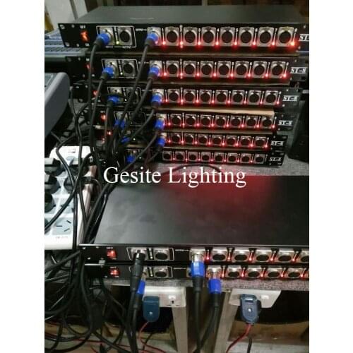 Freeshipping 8 Way DMX 512 Signal Distributor Led Stage Lighting Control 8 Road Distribution Amplifier Gold Color Iron DMX Con
