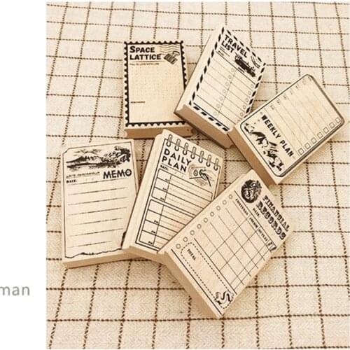 Plan Diary Wood Stamp For Stationery DIY Scrapbooking Rubber Card Making Album Decoroation Crafts