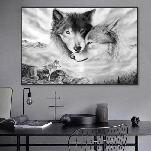 Diy Diamond Painting Rhinestone 5D Full Square Round Wolf Cross Stitch Kit Mosaic Pictures By Numbers Wedding DecorationsZP-4147