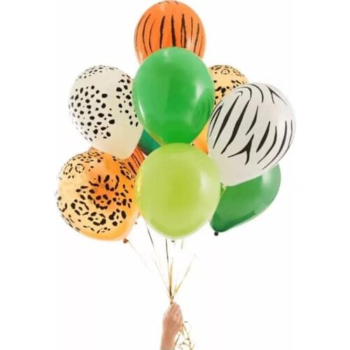 Jungle Animal Balloons Tiger Zebra Dark Green Latex Balloon Forest Birthday Party Decor Baby Shower Kids Birthday Gift Globos