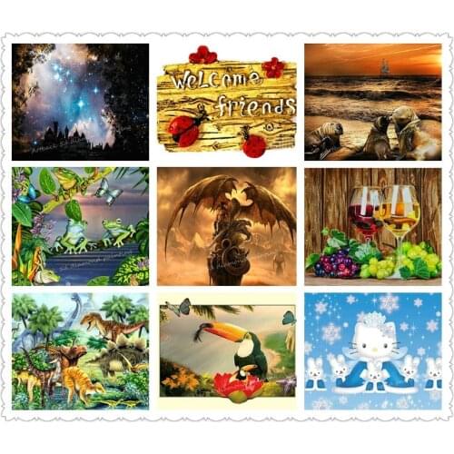 ARTBACK New 5d diy diamond painting landscape animal full square round 3d diamond embroidery 10 kinds icons 20x25cm