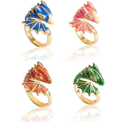 Dragon Ring Lucky Finger Pet Dragon Ring Devil Tail Arrows Adjustable Rings Gothic Dragon Open Ring Knight Dragon Ring