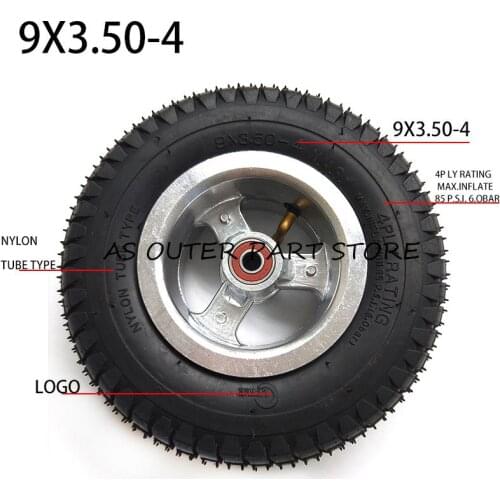 9x3.50-4 pneumatic tire wheel, used for electric scooter, pocket bike, lawn mower, go kart