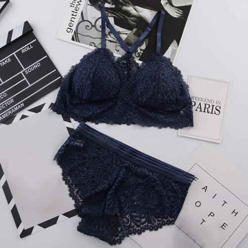 Women Seamless Embroidery Bra Sets Wireless Bralette Breathable Underwear Lingerie Sexy Lace Bra Sets