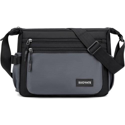 Summer New shoulder bag 2021 Nylon Black Grey crossbody bags for men Large Capacity Man Cross bag Lightweight messenger bag men