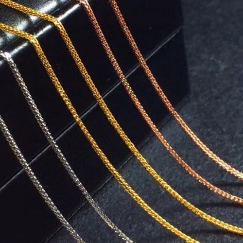 MADALENA SARARA AU750 Pure 18k Yellow 18k gold Chopin Chain Adjustable AU750 Necklace Clavicle Chain Female 18"20"